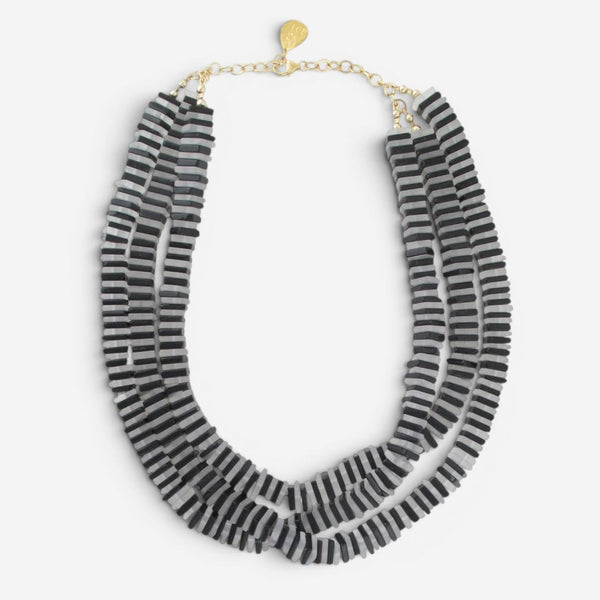 Devon Leigh 14K Yellow Gold Black Onyx Multi Strand Necklace N5966