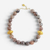 Devon Leigh 18K Yellow Gold Plated Brass Orange Moonstone Collar Necklace N6156