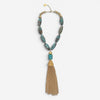 Devon Leigh 18K Yellow Gold Plated Brass Multi-Gemstone Tassel Necklace N6443