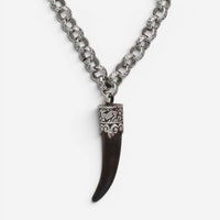 Devon Leigh Silver Plated Brass Buffalo Horn Pendant Necklace N6473