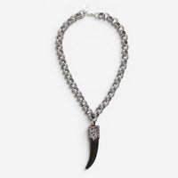 Devon Leigh Silver Plated Brass Buffalo Horn Pendant Necklace N6473
