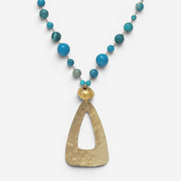Devon Leigh 18K Yellow Gold Plated Brass Multi-Gemstone Pendant Necklace N6609