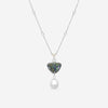 Suna Brothers Platinum Black Opal, Pearl & Diamond Pendant Necklace N7540BOP