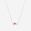 Sydney Evan Large "I Love You" 14K Rose Gold Diamond and Ruby Pendant Necklace NAS1142R-R16