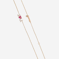 Sydney Evan Large "I Love You" 14K Rose Gold Diamond and Ruby Pendant Necklace NAS1142R-R16