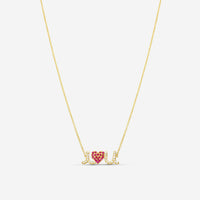 Sydney Evan Large "I Love You" 14K Yellow Gold Ruby and Diamond Pendant Necklace NAS1142R-Y18XT