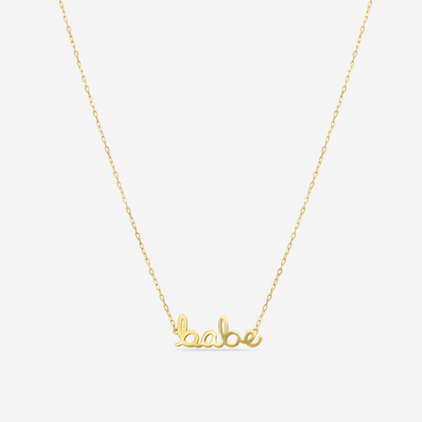 Sydney Evan 14K Yellow Gold Small "Babe" Pendant Necklace NAS1171-Y18XLS