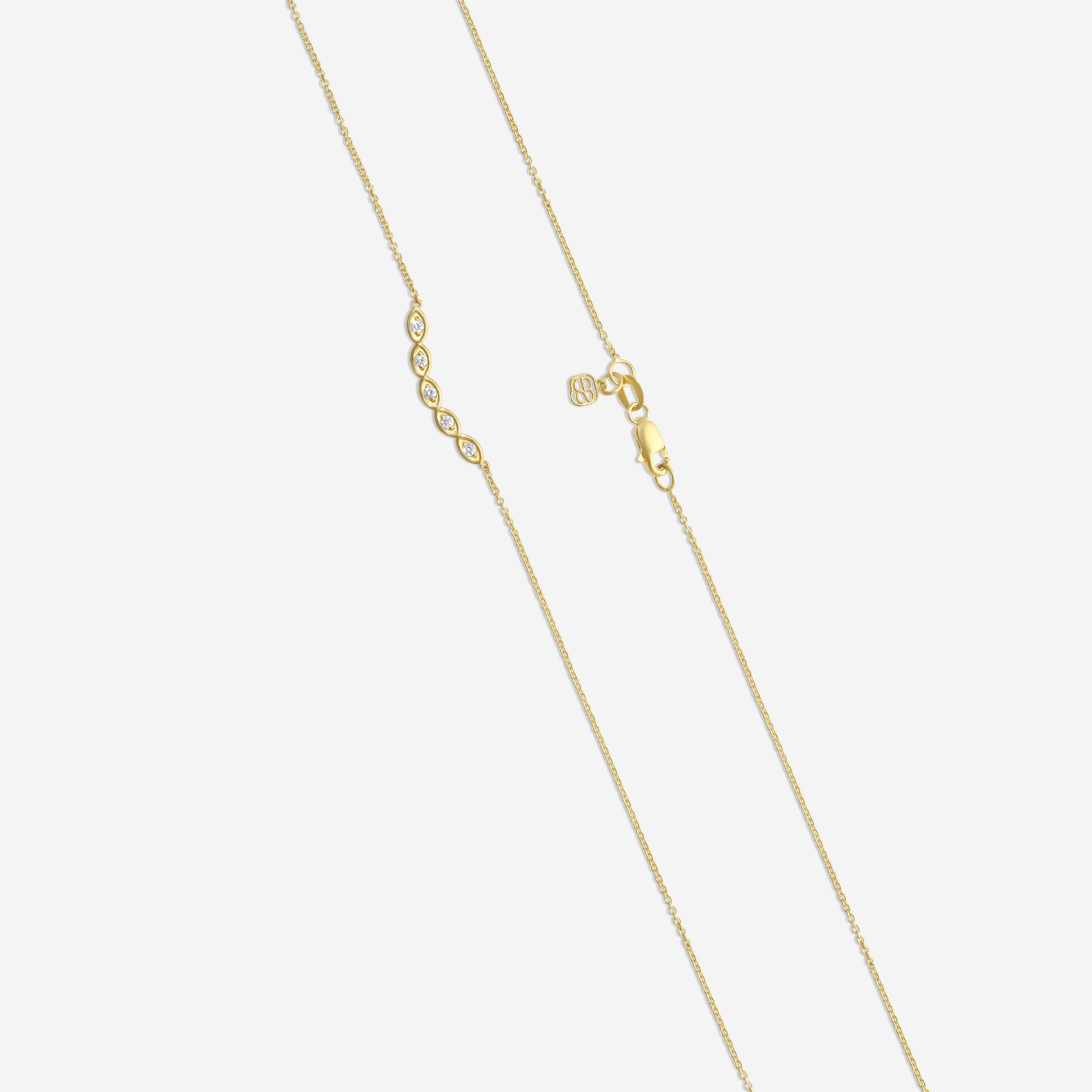 Sydney Evan 5 Curved Protective Eyes 14K Yellow Gold Diamond Pendant Necklace NAS1174-Y18XT