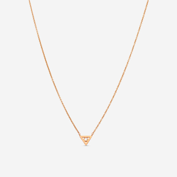 Sydney Evan 14K Rose Gold Diamond Bezel Triangle Pendant Necklace NAS1177-R18XT