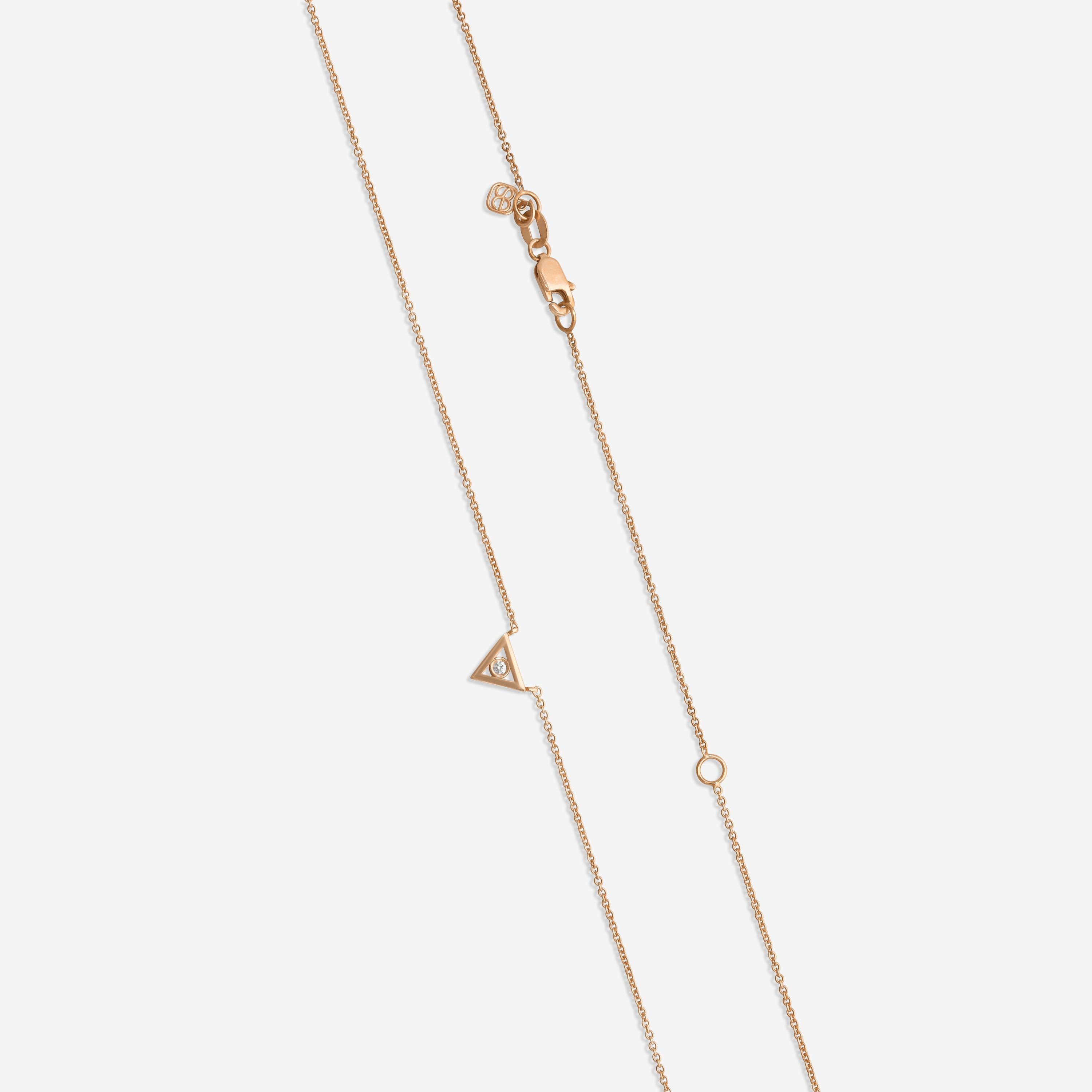 Sydney Evan 14K Rose Gold Triangle Diamond Pendant Necklace NJP1990-Y18XT