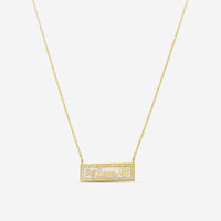 Sydney Evan Love 14K Yellow Gold Diamond Enamel Bar Pendant Necklace NET1228WH-Y18XMT