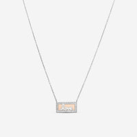 Sydney Evan Love Script 14K White Gold Diamond Enamel Bar Pendant Necklace NET1229BH-W18XT