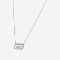 Sydney Evan Love Script 14K White Gold Diamond Enamel Bar Pendant Necklace NET1229BH-W18XT