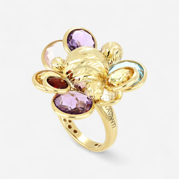 TAVANTI - 18KT Yellow Gold, Semiprecious Ring ( Garnet, Citrine, Topaz, Quartz, Amethyst)-NF015AN 12 Y - 181

Ring size 6, top 30mm x 30mm. - THE SOLIST