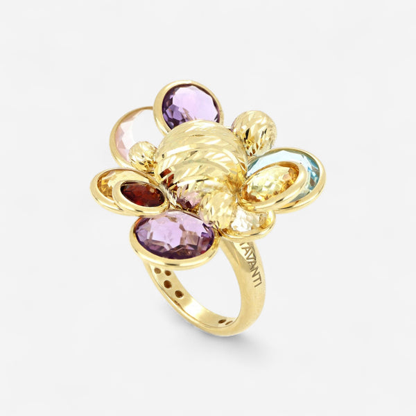 Tavanti Luna 18K Yellow Gold Multistone Ring Sz. 7.5 NF015AN-16-Y-179