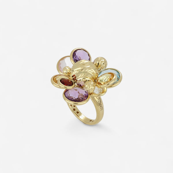 Tavanti Luna 18K Yellow Gold Multistone Ring Sz. 7.5 NF015AN-16-Y-179