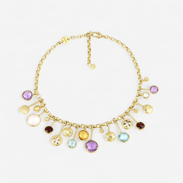TAVANTI - 18KT Yellow Gold, Semiprecious Necklace ( Garnet, Citrine, Quartz, Amethyst)-NF018CL Y - 190

Length 15". - THE SOLIST