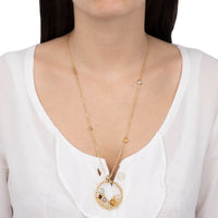 TAVANTI - 18KT Yellow Gold, Semiprecious Pendant ( Citrine, Quartz, Garnet)-NF020CH Y - 194

Length 24", pendant 43mm. - THE SOLIST