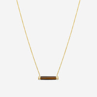 Sydney Evan 14K Yellow Gold Diamond and Tiger's Eye Bar Pendant Necklace NJP1068TE-Y18XT