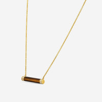 Sydney Evan 14K Yellow Gold Diamond and Tiger's Eye Bar Pendant Necklace NJP1068TE-Y18XT