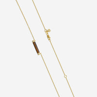 Sydney Evan 14K Yellow Gold Diamond and Tiger's Eye Bar Pendant Necklace NJP1068TE-Y18XT