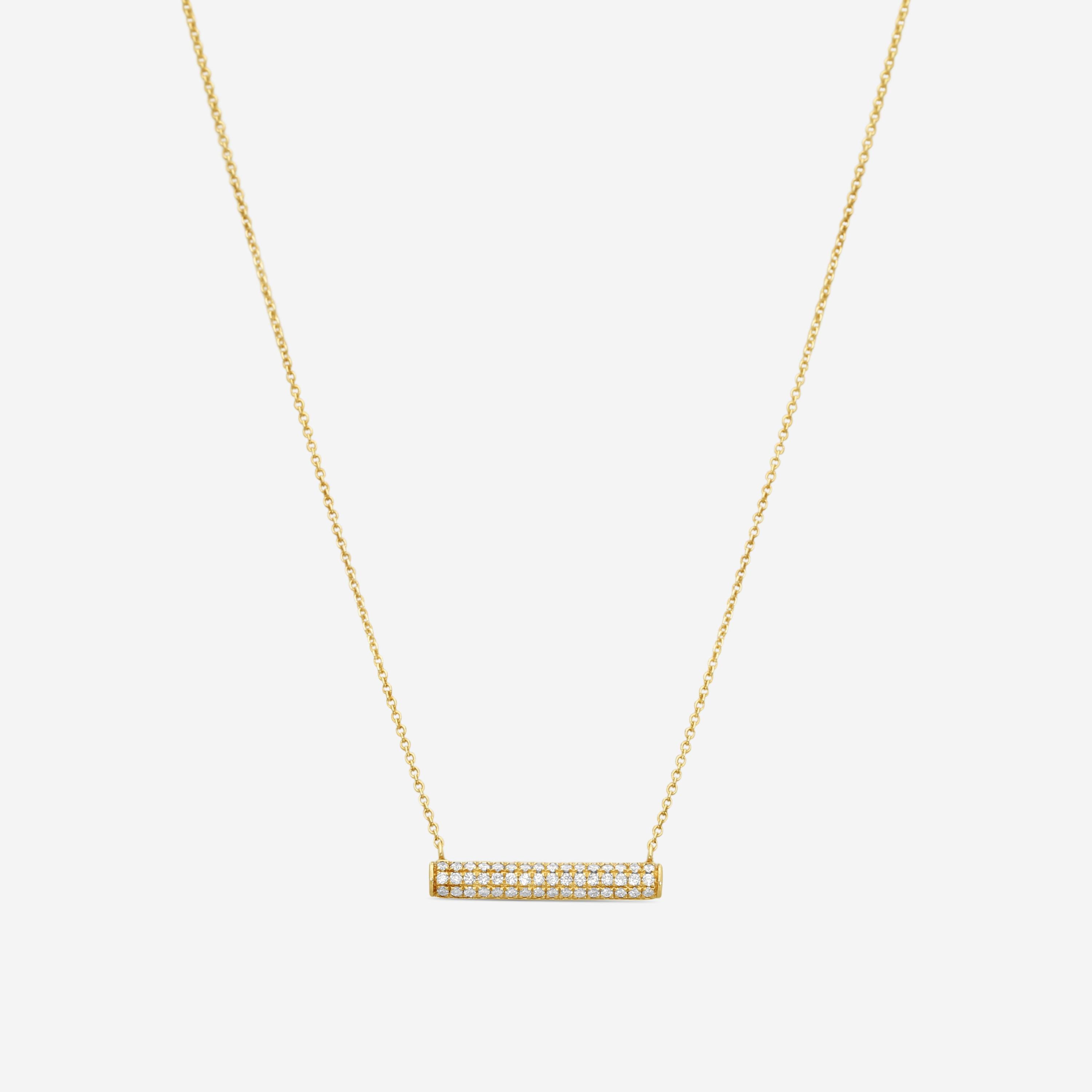 Sydney Evan Full Pavé Roll 14K Yellow Gold Diamond Pendant Necklace NJP1069-Y17XT
