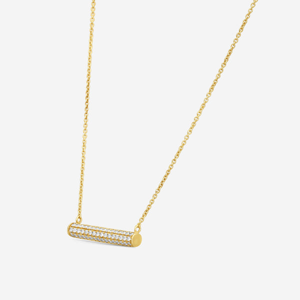 Sydney Evan Full Pavé Roll 14K Yellow Gold Diamond Pendant Necklace NJP1069-Y17XT
