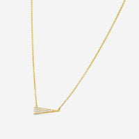 Sydney Evan Long Triangle 14K Yellow Gold Diamond Pendant Necklace NJP1155-Y18XT