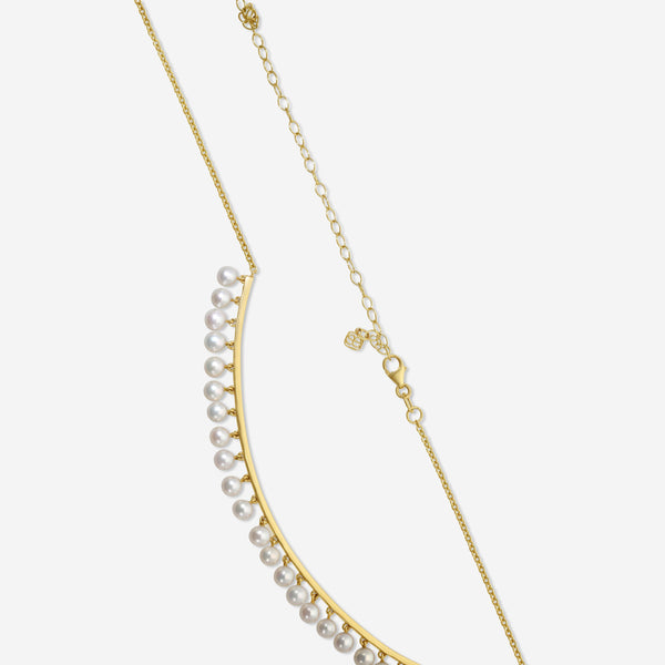 Sydney Evan 14K Yellow Gold Diamond and Pearl Drop Bar Necklace NJP1620PE-Y14HT.CC4