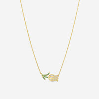 Sydney Evan Tulip 14K Yellow Gold Diamond and Emerald Pendant Necklace NJP1955EM-Y18XT