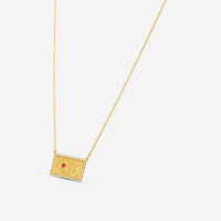 Sydney Evan 14K Yellow Gold Diamond & Enamel Texas License Plate Pendant Necklace NJP1988-Y18XT