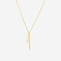 Sydney Evan Double Needle 14K Yellow Gold Diamond Pendant Necklace NJP2578-Y18XT