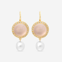 Mimi Milano Shan Teki 18K Rose Gold, Rose Quartz, Diamond & Pearl Drop Earrings O150CQ1M