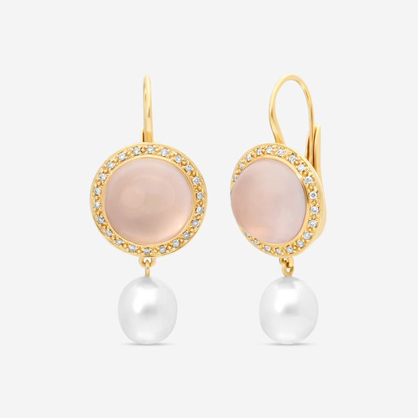 Mimi Milano Shan Teki 18K Rose Gold, Rose Quartz, Diamond & Pearl Drop Earrings O150CQ1M