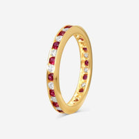 Suna 14K Yellow Gold Diamond & Ruby Wedding Ring Sz. 6 W600R16YY