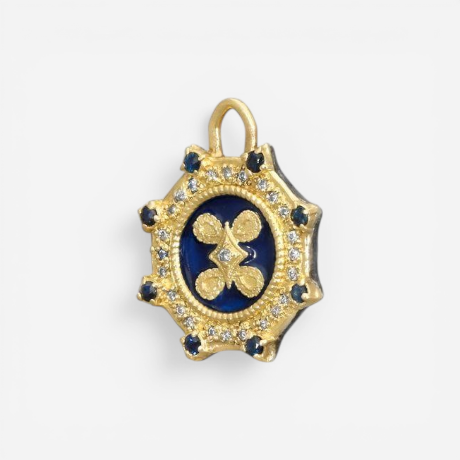 Armenta 18K Yellow Gold & Blackened Sterling Silver Multistone Charm 18888