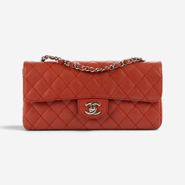 Chanel Guava Caviar Leather East West Flap Bag OAG7050