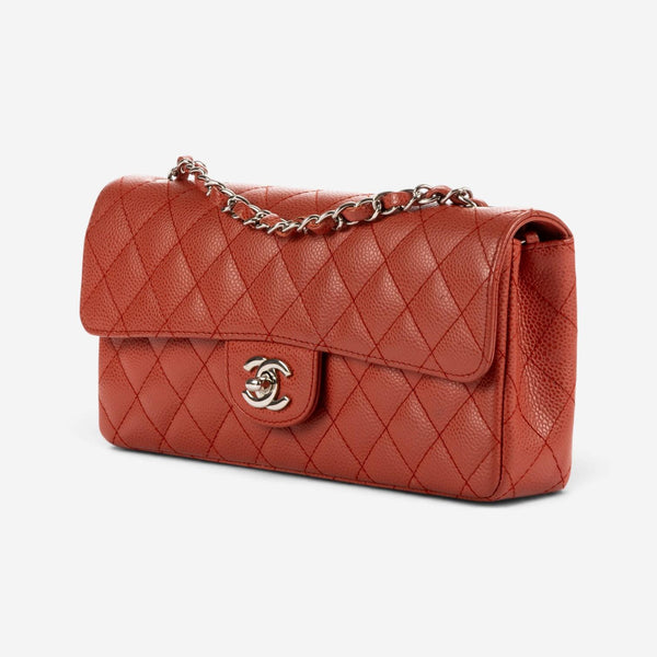 Chanel Guava Caviar Leather East West Flap Bag OAG7050