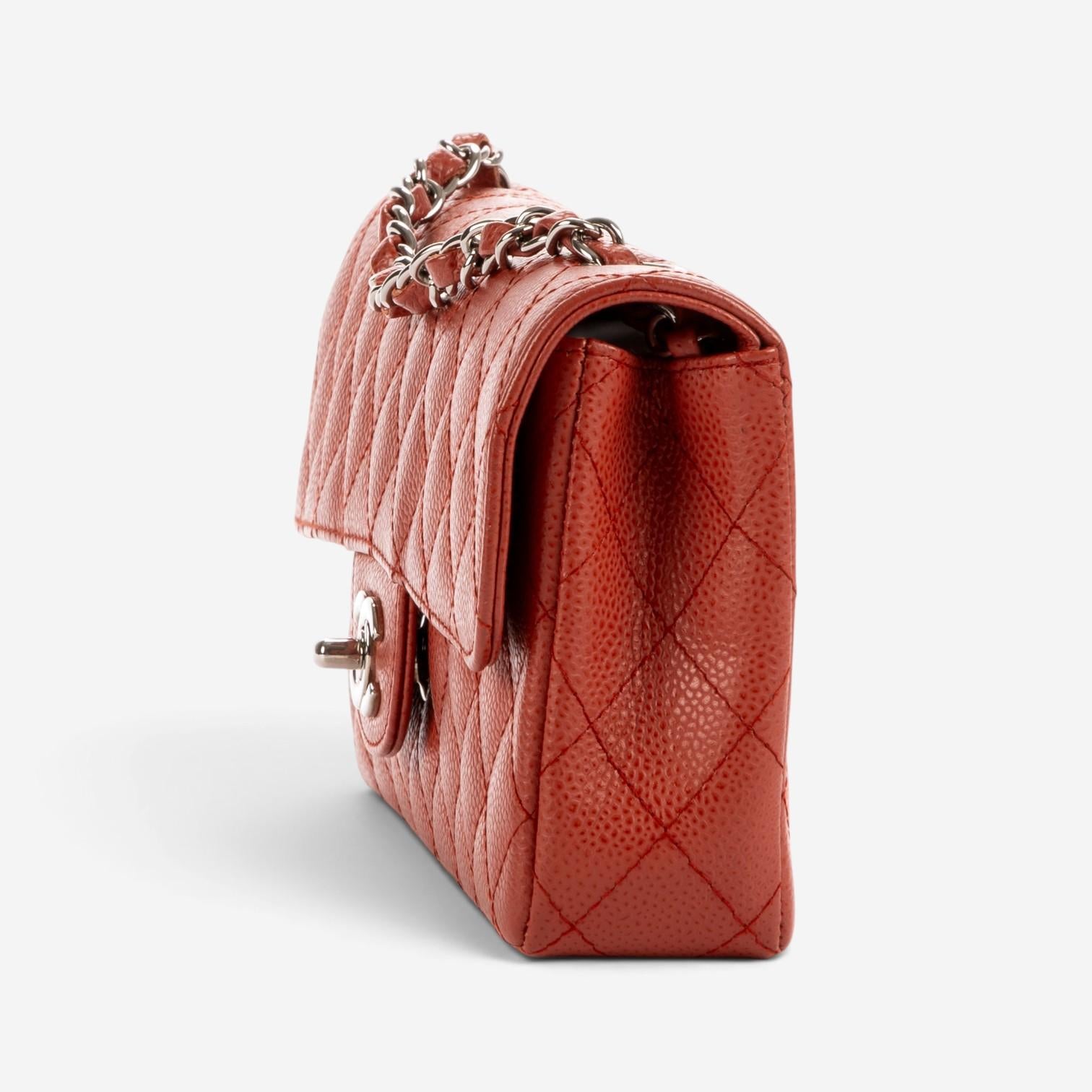 Chanel Guava Caviar Leather East West Flap Bag OAG7050