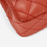 Chanel Guava Caviar Leather East West Flap Bag OAG7050