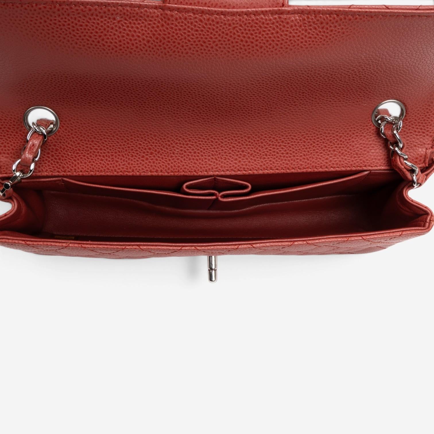Chanel Guava Caviar Leather East West Flap Bag OAG7050