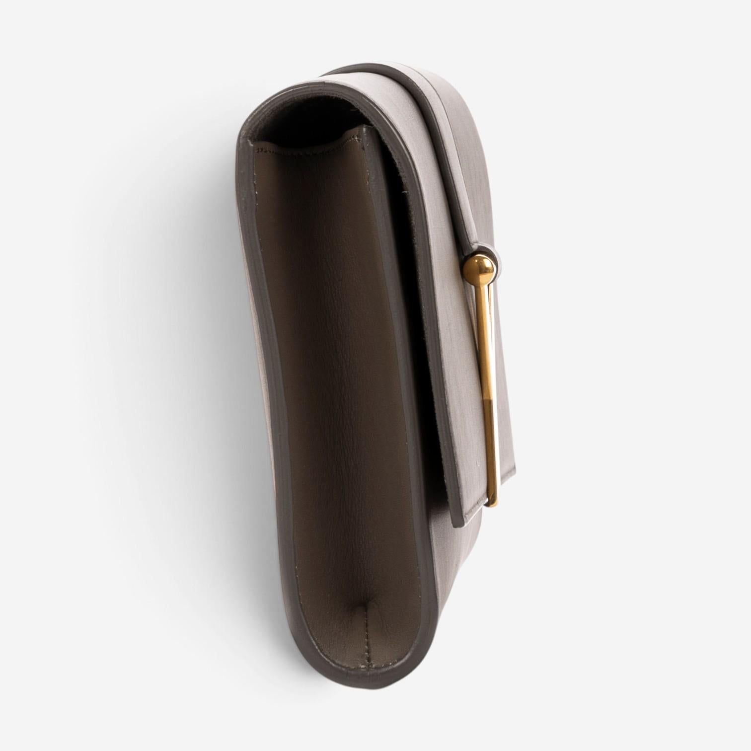 Yves Saint Laurent Classic Y Line Taupe Calf Leather Clutch OAG7742