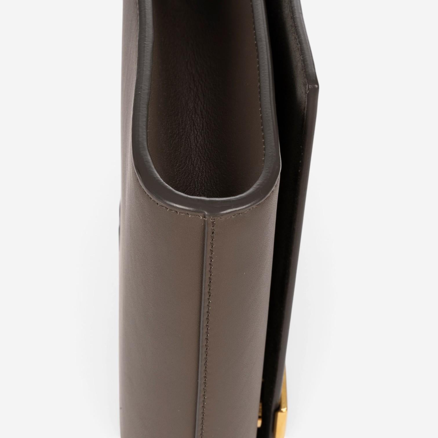 Yves Saint Laurent Classic Y Line Taupe Calf Leather Clutch OAG7742