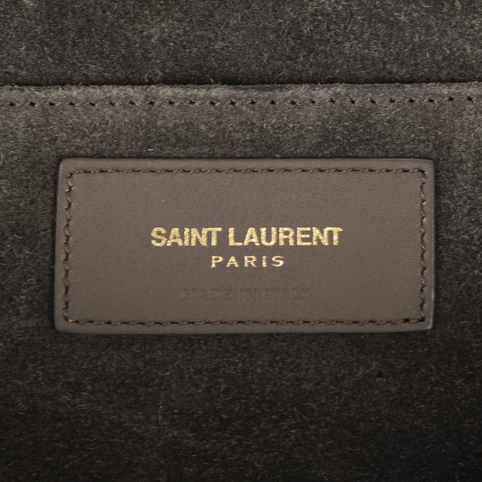 Yves Saint Laurent Classic Y Line Taupe Calf Leather Clutch OAG7742