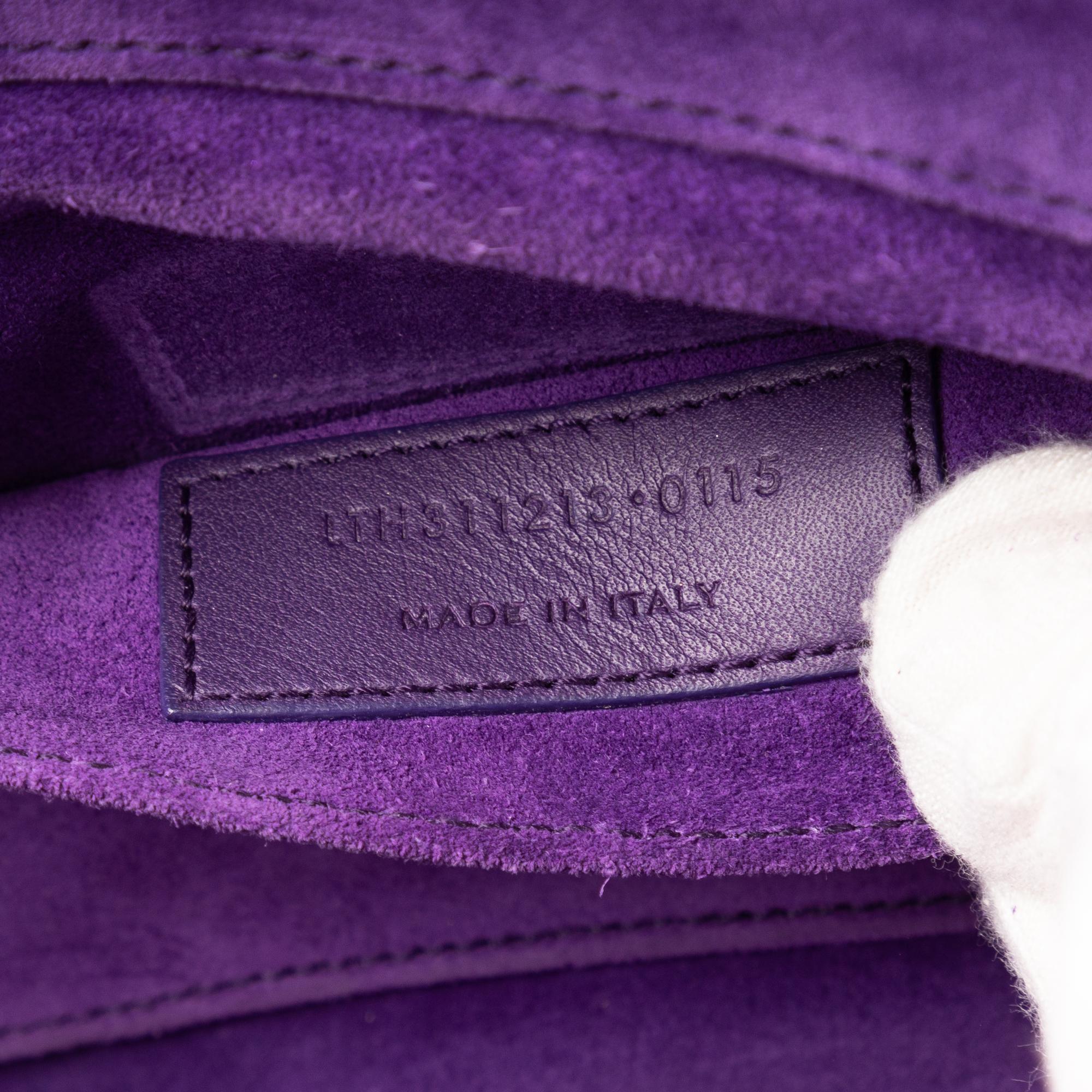 Yves Saint Laurent Classic Y Line Purple Calf Leather Clutch OAG7744