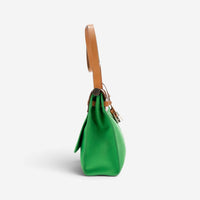 Hermès Herbag Zip Green/Tan Toile Officier Canvas Leather Bag OAG7751