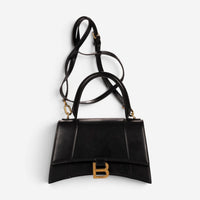 Balenciaga Small Hourglass Black Calfskin Leather Handbag OAG7799