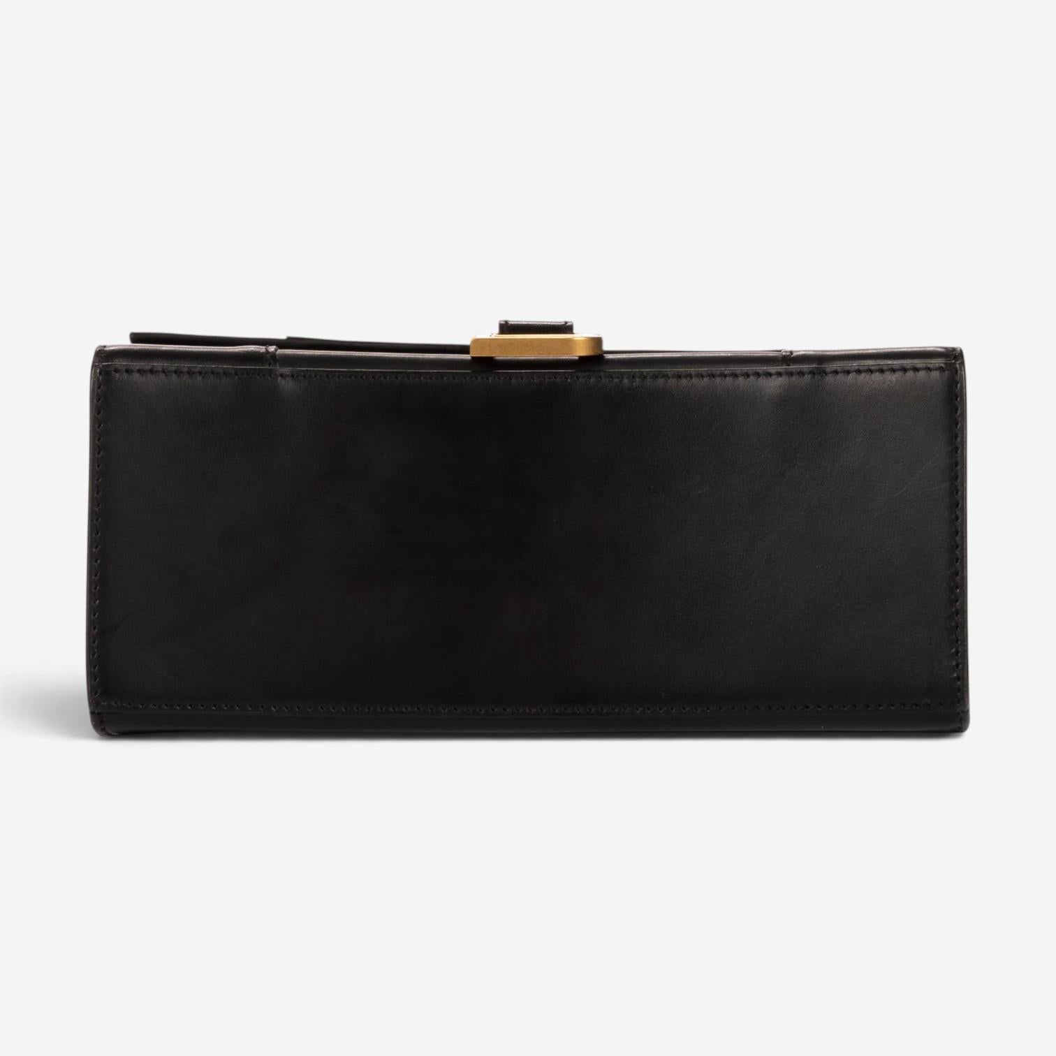 Balenciaga Small Hourglass Black Calfskin Leather Handbag OAG7799