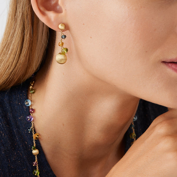 Marco Bicego Africa Multi-Gemstone 18K Yellow Gold Drop Earrings OB1860_MIX02 - THE SOLIST