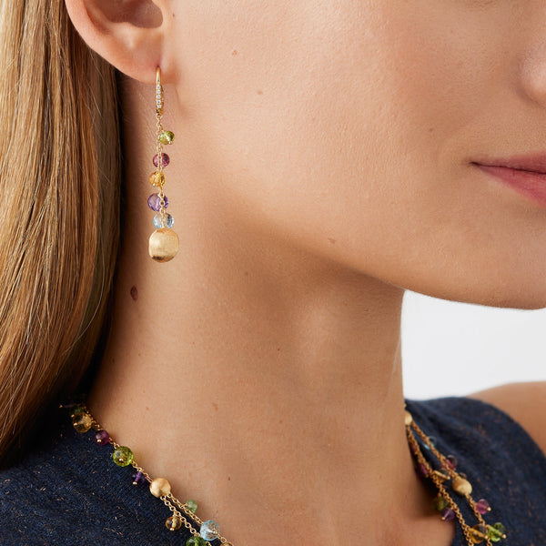 Marco Bicego Africa Multi-Gemstone 18K Yellow Gold Drop Earrings OB1861-MB - THE SOLIST